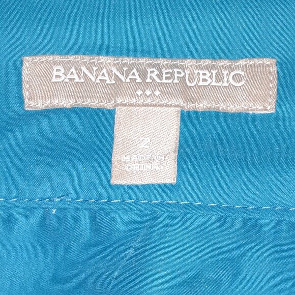 Banana Republic * Aqua Linen Skirt * Sz 2 * 29 1/2" Waist * Lined * - Picture 2 of 11
